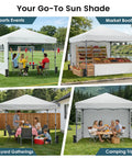 Pop Up Canopy Tent With Sidewalls 10x10ft One Push Setup 10 Person Party Gazebo Portable Outdoor Sun Shade For Events
