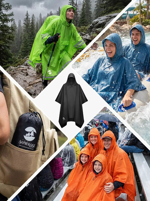 Hooded Waterproof Rain Poncho For Men And Women Stay Dry In Any Downpour All Weather Jacket With PU 5000MM Coating