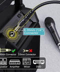 Karaoke Dynamic Vocal Microphone For Stage And Home Use 6.35mm Wired Handheld Mic with 14.8ft cable next to connection diagram
