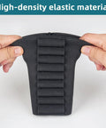 Elastic Rifle Shell Buttstock Holder For 9 Rounds in high-density elastic material being stretched by hands.