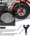 420 Chain With Mini Bike Chain Breaker Replacement For Coleman CT200U BT200X CT200U-EX Baja Warrior MB200 TrailMaster