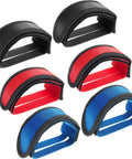 Three Pairs Bike Pedal Straps For Fixed Gear Bikes Durable Foot Straps With Adhesive Toe Clip Belts In Red Black And Blue