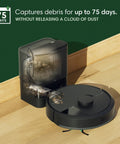 2 In 1 Vacuum And Mop Robot With Beast Suction And Self Emptying For 75 Days shown next to full auto-empty dock on hardwood floor