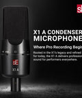 X1 A Large Diaphragm Condenser Microphone With 100 Hz Filter And Minus Twenty Decibels Pad For Singing And Instruments