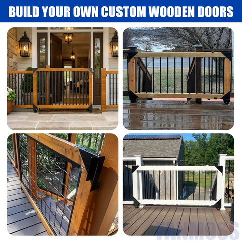 Heavy-Duty Galvanized Steel Sliding Gate Kit With One-Piece Safety Lock, Anti-Sag Design And Smooth Silent Rollers For Wooden Gates