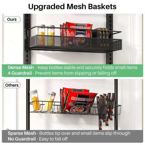 Eight Tier Over The Door Organizer With Adjustable Baskets For Bathroom Closet Storage Heavy Duty Hanging Rack Black Zero Hustle Setup Saves Major Square Footage And Keeps Your Entire Home Looking Crisp