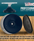 US Art Supply 7-inch sculpting wheel; blue metal wheel on heavy-duty turntable with non-slip base