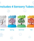 Seasonal Sensory Tubes For Calming Kids, Chill Out Fidgets For Travel And School, four color-coded seasonal sensory tubes