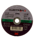 Cubitron II Cut Off Wheel 3 Inch Diameter 0.0625 Inch Thick With Three Eighths Inch Arbor 5 Pack front view with labels