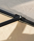 Close-up of Heavy Duty Outdoor Umbrella Repair Bracket Set With Carbon Fiber Reinforcement For Cracked Patio Umbrella Poles installed.