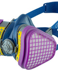 Elipse OV AG P100 Respirator Mask For Acidic And Organic Gases And Vapors Medium Large Size with purple filters and blue strap