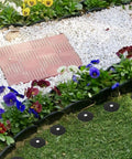 Pro Grade 50 Pack Landscape Fabric Stakes With Gaskets, 8 Inch Galvanized Spiral Turf Nails used in garden edging