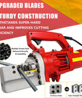 Electric Hydraulic Rebar Cutter 1700W With 1250W/1700W Copper Coil Motor cutting rebar, showcasing sturdy construction and upgraded blades