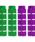 4 Pack Aluminum Alloy Bicycle Pegs For Three Eighths Inch Axles With Anti Skid Grip Fits Front And Rear For BMX Mountain Dirt Bikes Dope Green Purple
