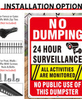 Catch Those Sneaky Trash Hogs With These 2 Pack Heavy Duty Aluminum No Dumping Signs Featuring Bold Print To Secure Your Yard From Illegal Disposal Using Reflective Fade Resistant Metal Plates And Quick Mount Kits, 14x10 inch.