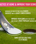 Game-Changing Pressure Putt Trainer with True Hole Replication and Instant Feedback next to golf hole on green