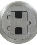 Aluminum Floor Box Cover With 15A 125V Outlet For RF400 Bryant Floor Box RF406ALU Slab-On-Grade Install with cover closed