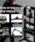 6 Ton Hydraulic H Frame Shop Press With Adjustable Table And Stamping Plates in use for auto repair and metalworking projects