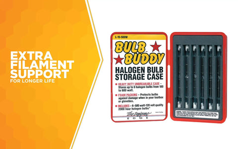 6-Pack 500-Watt T-3 Halogen Work Light Bulbs With Hard Case for Contractors and Electricians, packaging open view