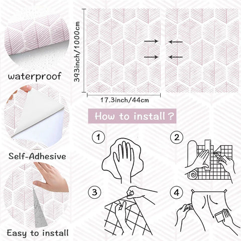 Fresh Dope Geometric Peel And Stick Wallpaper Roll With Killer Matte Stripe Design Waterproof Vinyl Contact Paper Easy To Install Removable Self Adhesive Backing 17 3 X 393 Inches installation guide and dimensions