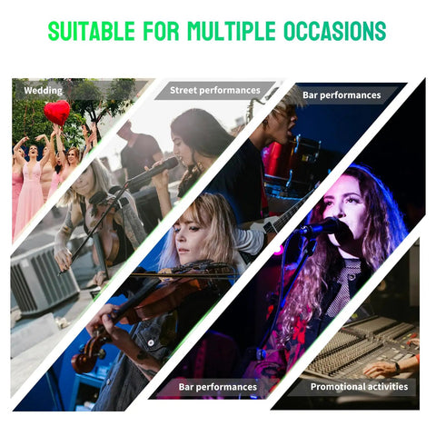 4 Channel DJ Mixer With Bluetooth Streaming used in weddings, street performances, and bar gigs.