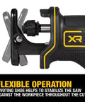 Close-up of keyless blade clamp on Heavy Duty Cordless Reciprocating Saw Powered By A Beefy Brushless Motor And Snappy Variable Trigger.
