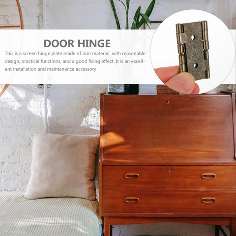 10 Pieces Double Acting Iron Door Hinges For Wine And Display Cabinets, shown close-up against wooden cabinet backdrop
