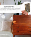 Retro Green Iron Cabinet Hinges Set With Smooth Noiseless Action For Cabinets And Furniture shown held by hand against a cabinet