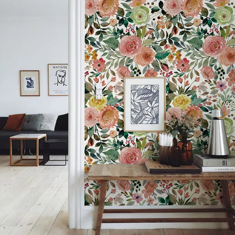 Floral Pattern Self Adhesive Vinyl Wallpaper For Dresser And Cabinets No Fuss Oil And Water Resistant Drawer Liner With Grid Backing Easy Peel And Reposition White Camellia 118.1 Inch By 17.3 Inch