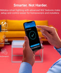 4 Inch Smart WiFi Recessed LED Downlight With SpaceSense Motion Detection, Dimmable RGBW Color Changing, 600 Lumens, Wet Rated Ceiling Light, No Hub Needed, Works With WiZ Pro; phone setup