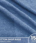 Blue Cotton Shop Towels Pack Of 150 12x14 Inches Absorbent Cleaning Rags Multipurpose Wipes For Auto Garage Home Reusable Lint Free Streak Free Cleaning
