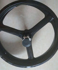 20 Inch Snow Bike Wheels Set Front And Rear Black Magnesium Alloy With Pneumatic Tire, top view.