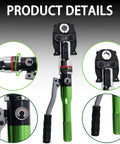 Heavy Duty Pipe Press Tool For Copper And PEX Crimping Hydraulic Crimp Tool With F1807 And F877 Standards 11 Die Set 360 Degree Slim Head Pro Grade Leak Free Crimps For Plumbers, green handle
