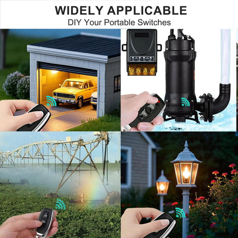 Beefy Heavy Duty Wireless Remote Control Switch Kit With 30A Relay for DC use in home and industrial settings