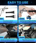 Instructions for using Two Nozzle Air Cleaning Gun For Auto Detailing That Blasts Dust And Grime From Surfaces Fast