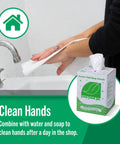 Ultra Strong Center Pull Shop Towels Pack Of 300 Disposable Cleaning Towels White 9 By 12 Inches used for hand cleaning