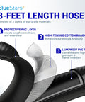 8 Ft QCC1 Propane Regulator And Adapter Hose with three-layer construction: protective PVC, cotton braiding, leakproof PVC tube.