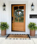 Entryway with Modern Wall Mounted Mailbox Black For Home Outdoor Use With Rust Resistant Steel Build Sleek Mailbox Design