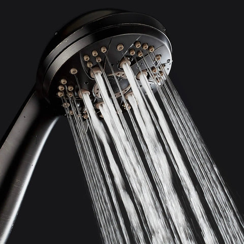 High Pressure Handheld Shower Head With 6 Settings Extra Long 6 Foot Hose And Bracket Anti Clog Nozzles Oil Rubbed Bronze Finish