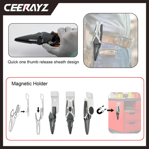 8 Inch Heavy Duty All Purpose Scissors With Protective Sheath And Magnetic Holder, instructions for magnetic holder use