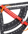 Pro Grade Adjustable Aluminum Triangle Ruler With Imperial Scale 7-Inch Woodworking And Carpentry Square close-up view