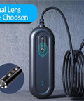 Pro Grade Dual Lens Wireless Endoscope For Engine Bay And Pipe Inspections, close-up of handle and dual lens with cable.