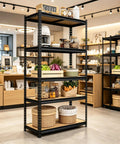 Heavy Duty Garage Shelving 2100 Lbs Capacity With Thick Steel Frames And Reinforced MDF Shelves in modern kitchen display.