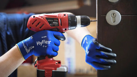 HyFlex 11-618 Ultra Thin Nylon Safety Gloves For Automotive And Fabrication, Lightweight Abrasion Resistant, Size 11 2XL, Blue