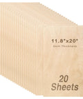 Front view of Baltic birch plywood sheets, 11.8 x 20 inches, 3 mm thick, pack of 20.