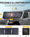 Foldable 30W Solar Panel Charger For Camping And Hiking With IP65 Waterproof ETFE Panel on Jeep