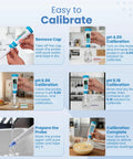 No Fuss PH Meter With Spear Probe For Sourdough Fermentation Hot Sauce Canning Cheese Salami Kimchi And Kombucha Water Resistant Kit With Calibration Powders For Quick Accurate Readings various calibration steps shown