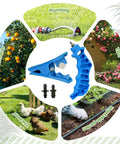 2 In 1 Drip Irrigation Punch Tool Kit With Hole Puncher, Hose Cutter, Drip Plugs And 1/4 Inch Barbed Connectors in garden use.