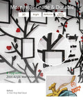 Close-up of Love Family Tree Wall Decor Picture Frame Collage Removable 3D Acrylic Wall Stickers with red hearts and family quote