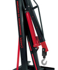 2 Ton Folding Engine Crane With Dual Pump Pistons For Faster Lifts And Easy Pump Action Low Profile 4.7 Inch Legs Fit Under Wide Vehicle Frames Including Sports Cars Four Boom Positions For Ideal Reach 360 Degree Swivel Hook